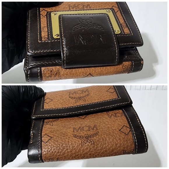 Authentic MCM Compact Leather Wallet Brown - Picture 5 of 15